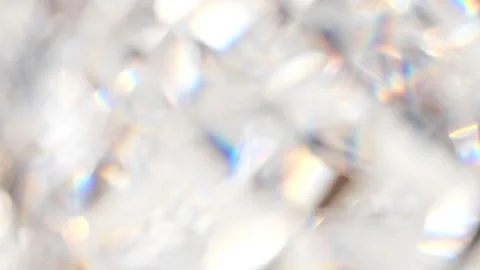 Shining crystal diamond light optical refraction. Sparkling blurred highlights Stock Footage 148765911