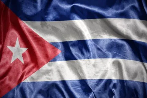 Shining cuban flag Foto stock