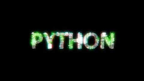 Shining cybernetical text PYTHON on black - meta universe concept Stock Illustration