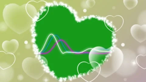 Shining decorative heart shape green screen motion graphics Stock Footage 170171598