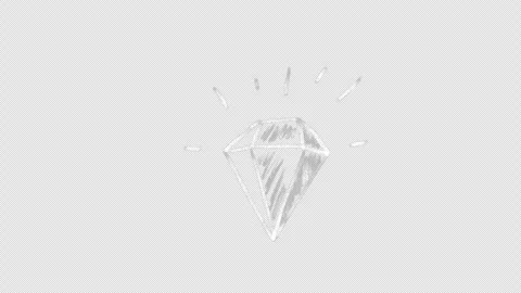 Shining diamond drawn with white chalk, animation Stockbeeldmateriaal 333275660