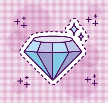 Shining diamond, style sticker patch Stock Illustration