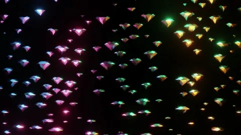 Shining Diamonds Loop On Black Background Stock Footage 131236584