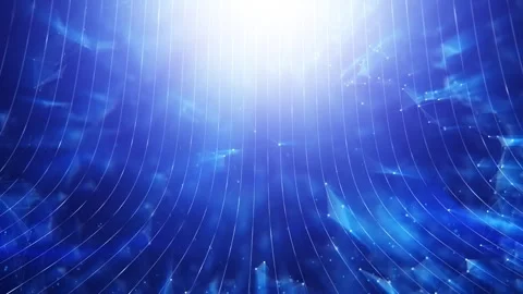 Shining digital computer cyberspace lines trinagles and dots loop motion Stock Footage 344793022