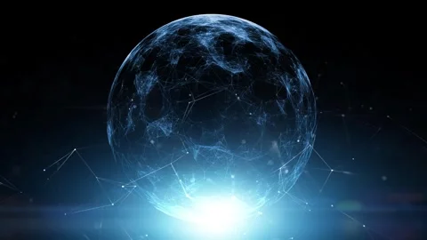 Shining digital technology sphere seamless looping animation Stock Footage 337191806