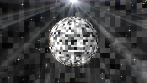 Shining disco ball monotone background loop Stock Footage 240323010