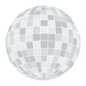Shining disco ball, silver glitter ball illustration Stock Illustration
