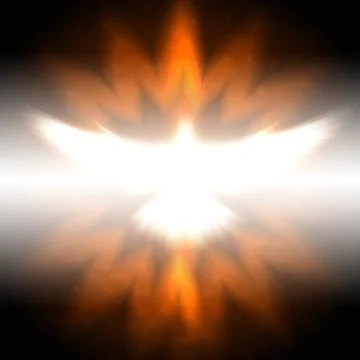 Shining dove with rays on a dark Stock Photos