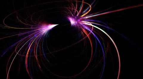 Shining  Flash Light Electric Discharge  Background - Fractal Art Stock Illustration