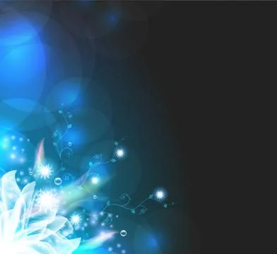 Shining flower on a dark background Stock Illustration