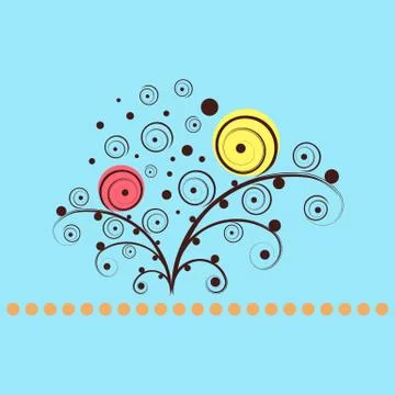 Shining flowers circle vector background Stock Illustration