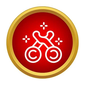 Shining fresh cherries icon on red button Illustrazione stock