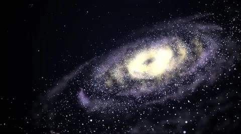 Shining galaxy spinning in the open space Stock Footage 45880687