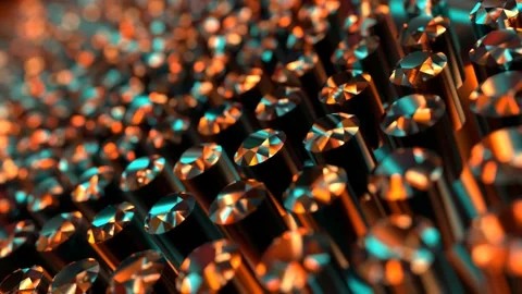 Shining gems rotate close-up 3d 4k loop-able animation Stock Footage 200225612