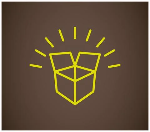 Shining gift; open box on brown background Stock Illustration