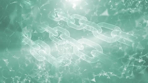 Shining glow computer network with chains rotation Stock Footage 337247066