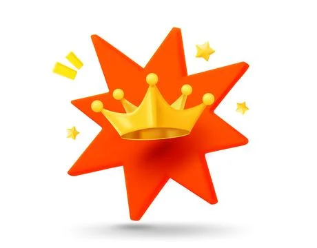 Shining gold crown with flash effect. 3d vector icon Stock-Illustration