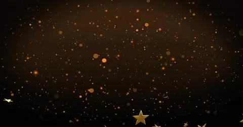 Shining gold five-pointed star near bottom center on dark gradient, with warm 스톡 일러스트
