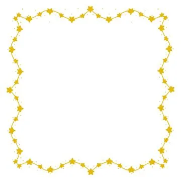 Shining Gold Star Border Frame with Curving Lines Stock Illustration