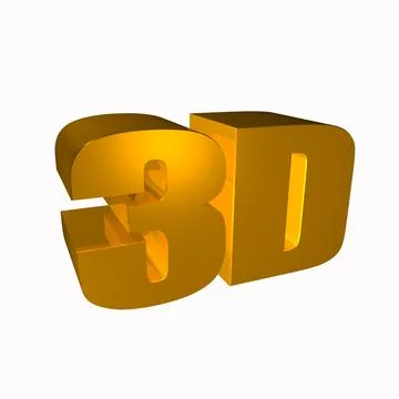 Shining Golden 3D shape text or word 3d Stock Illustration