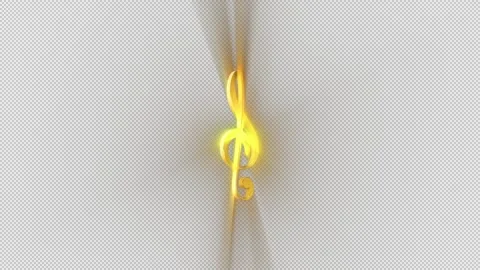 A shining golden clef rotating on alpha channel background in seamless loop. Stock Footage 141114042