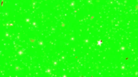 Shining golden star particles falling on green screen background with creating Vídeo Stock 344634361