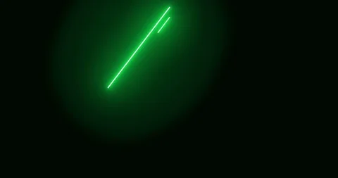 Shining green neon triangle frame appearing on the dark blue screen with an Stock-Footage 104507446