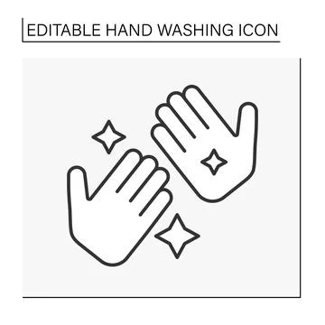 Shining hands line icon Stock Illustration