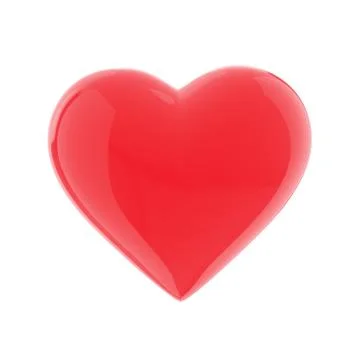 Shining heart 3d render on white Stock Illustration