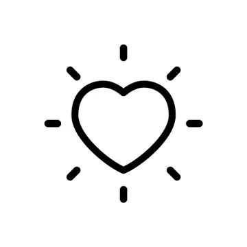 Shining heart, linear icon Stock Illustration