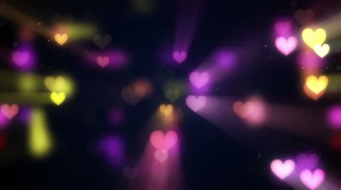 Shining heart shapes loopable love background 4k (4096x2304) Stock Footage 58863735