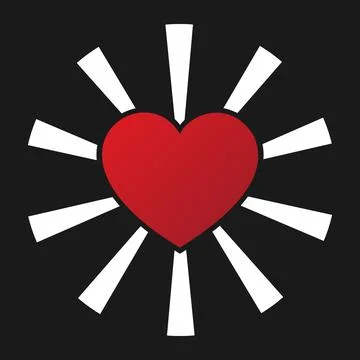 Shining heart symbol Ilustração Stock