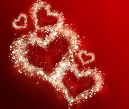 Shining hearts Stock Illustration