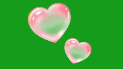 Shining hearts motion graphics with green screen background Stock Footage 132022720