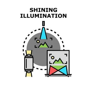 Shining illumination concept with light spectrum analysis Stock Illustration