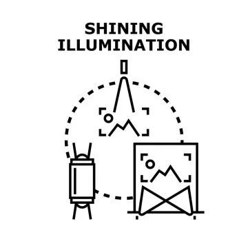 Shining illumination concept with light spectrum analysis Stock Illustration