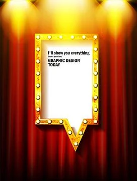 Shining isolated retro bulb light frame Stock Illustration