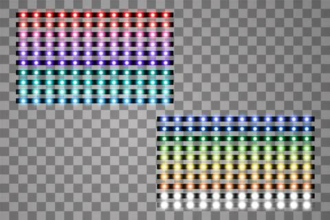 Shining led vector stripes, neon illumination on transparent background Stock Illustration