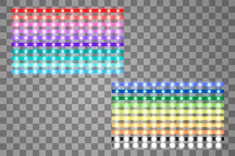 Shining led vector stripes, neon illumination on transparent background Stock Illustration