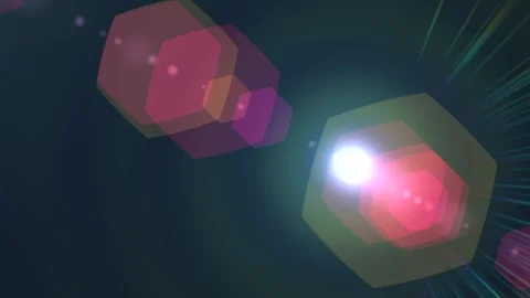 Shining lens flare motion light leak. 2D computer rendering pattern Stock Footage 297280117