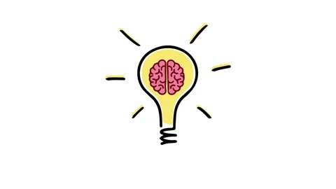 Shining light bulb brain idea lamp. business idea creative concept Video stock 260085299