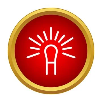 Shining light bulb icon on red button representing an idea イラスト素材