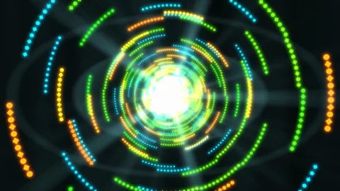 Shining Light at End of Tunnel Made of Geometric Moving Shapes Stock Footage 120966150