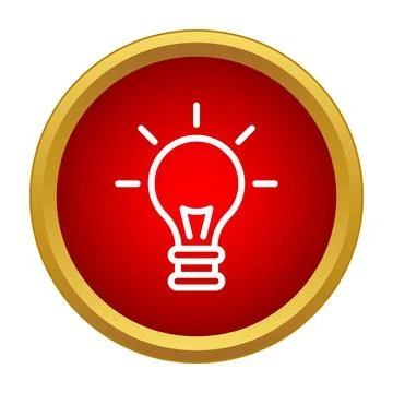 Shining lightbulb icon representing idea and creativity concept Stock Illustration