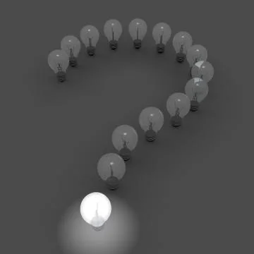 Shining lightbulb - question mark shape Stock Illustration