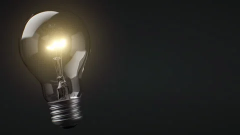 Shining Lightbulb with Warm Light in the Dark Seamless. Electric Light Bulb Like 스톡 동영상 292800873