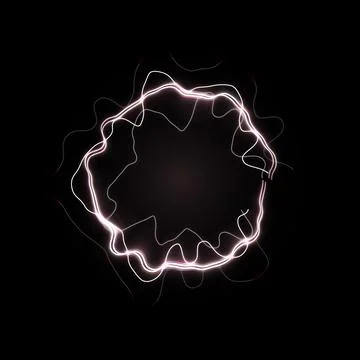 Shining Lightning round frame. Voice signal visual. Music equalizer Illustrazione stock
