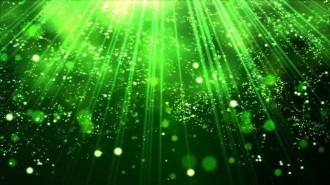 Shining Lights and Particles - Loop Green Stock Footage 74760077