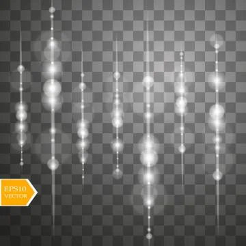 Shining line with light effects. Isolated on black transparent background Stock Illustration