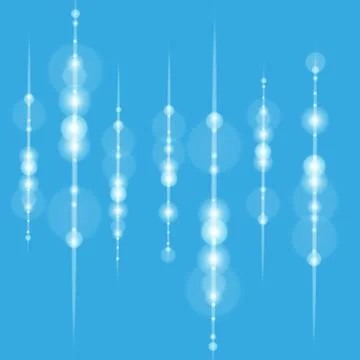 Shining line with light effects. Isolated on blue background. Vector Stock Illustration